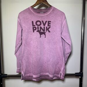 Pink Victoria’s Secret Long Sleeve Top Distressed Size Small Y2K Preppy